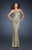 La Femme - 18450 Sequined Square Sheath Dress In Gold