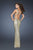 La Femme - 18450 Sequined Square Sheath Dress In Gold