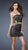 La Femme - Strapless Embellished Cocktail Dress 18451  In Black and Gold