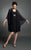 Daymor Couture - Bejeweled Sheath Dress with Shawl 101 in Black
