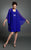 Daymor Couture - Bejeweled Sheath Dress with Shawl 101 in Blue