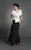 Daymor Couture - 1033 Taffeta Trumpet Gown with Faux Wrap Jacket in Black and White