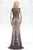 Feriani Couture - 18456 Floral Embellished Long Dress In Purple and Silver