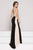 Colors Dress - 1845 Two Tone Sleeveless Embellished Evening Dress In Black and Neutral