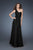 La Femme - 18466 Gathered One Shoulder Chiffon Dress In Black