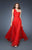 La Femme - 18466 Gathered One Shoulder Chiffon Dress In Red