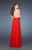 La Femme - 18466 Gathered One Shoulder Chiffon Dress In Red