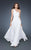 La Femme - 18466 Gathered One Shoulder Chiffon Dress In White