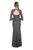 Decode 1.8 - 184672 Lace Embroidered Bell Sleeve Trumpet Dress In Gray