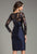 Feriani Couture - 18474 Sequined Sheer Short Dress In Blue