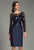 Feriani Couture Sequined Sheer Short Dress 18474 In Blue