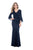 Decode 1.8 - 184758 Bell Sleeve Glitter Lace Faux Surplice Gown In Blue
