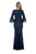 Decode 1.8 - 184758 Bell Sleeve Glitter Lace Faux Surplice Gown In Blue