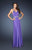 La Femme - 18476 Dazzling Halter Style Cutout Back Evening Dress In Purple