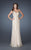 La Femme - 18476 Dazzling Halter Style Cutout Back Evening Dress In Neutral