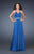 La Femme - 18476 Dazzling Halter Style Cutout Back Evening Dress In Blue