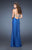 La Femme - 18476 Dazzling Halter Style Cutout Back Evening Dress In Blue