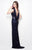 Primavera Couture - Sparkling Long Gown with Slit 1848 in Blue