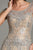 Feriani Couture - 18484 Crystal Embellished Floral Long Dress In Silver and Neutral