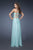 La Femme - 18499 Gorgeously Ornate Halter Empire Evening Gown In Green