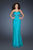La Femme - 18509 Crystal Ornate Cutout Gown In Blue and Green