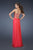 La Femme - 18509 Crystal Ornate Cutout Gown In Red