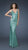 La Femme - Sequined V-Neck Mermaid Gown with Crystal Accents 18514 In Green