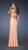 La Femme - Ruched Sweetheart Sheath Empire Gown with Adorned Bands 18519  In Orange