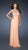 La Femme - Ruched Sweetheart Sheath Empire Gown with Adorned Bands 18519  In Orange