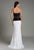 Feriani Couture - 18523 Strapless Embellished Peplum Long Gown In Black and White