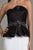 Feriani Couture - 18523 Strapless Embellished Peplum Long Gown In Black and White