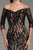 Feriani Couture - 18528 Printed Off Shoulder Long Gown In Black and Neutral