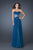 La Femme - 18530 Sequined Sweetheart Chiffon A-line Dress In Blue