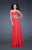 La Femme - 18530 Sequined Sweetheart Chiffon A-line Dress In Pink