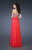 La Femme - 18530 Sequined Sweetheart Chiffon A-line Dress In Pink