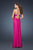 La Femme - 18543 Strapless Sweetheart Crystal Edge Evening Dress In Red and Pink