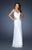 La Femme - 18543 Strapless Sweetheart Crystal Edge Evening Dress In White