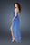 La Femme - 18557 Pleated Strapless Layered High Low Dress In Blue
