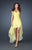 La Femme - 18557 Pleated Strapless Layered High Low Dress In Yellow