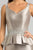 Feriani Couture - 18559 Pearls and Peplum Cocktail Dress In Silver