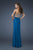 La Femme - 18560 Bedazzled Sweetheart Sheath Dress In Blue