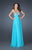 La Femme - 18561 Crystal Adorned Strapless Sweetheart Evening Gown In Blue