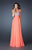 La Femme - 18561 Crystal Adorned Strapless Sweetheart Evening Gown In Orange