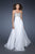 La Femme - 18561 Crystal Adorned Strapless Sweetheart Evening Gown In White
