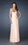 La Femme - 18566 Spectacular Strapless Sweetheart Evening Gown In Orange and Neutral