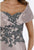 Feriani Couture - Lace Ornate Sweetheart Off-Shoulder Dress 18578SH In Silver