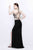 Primavera Couture - Gorgeous High Illusion Two-Piece Sheath Gown 1857 in Neutral and Black