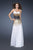 La Femme - Strapless Tri-Color Sparkle Evening Gown 18592 in White, Gold and Black
