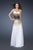 La Femme - 18592 Strapless Tri-Color Sparkle Evening Gown in White and Gold and Black