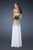 La Femme - 18592 Strapless Tri-Color Sparkle Evening Gown in White and Gold and Black